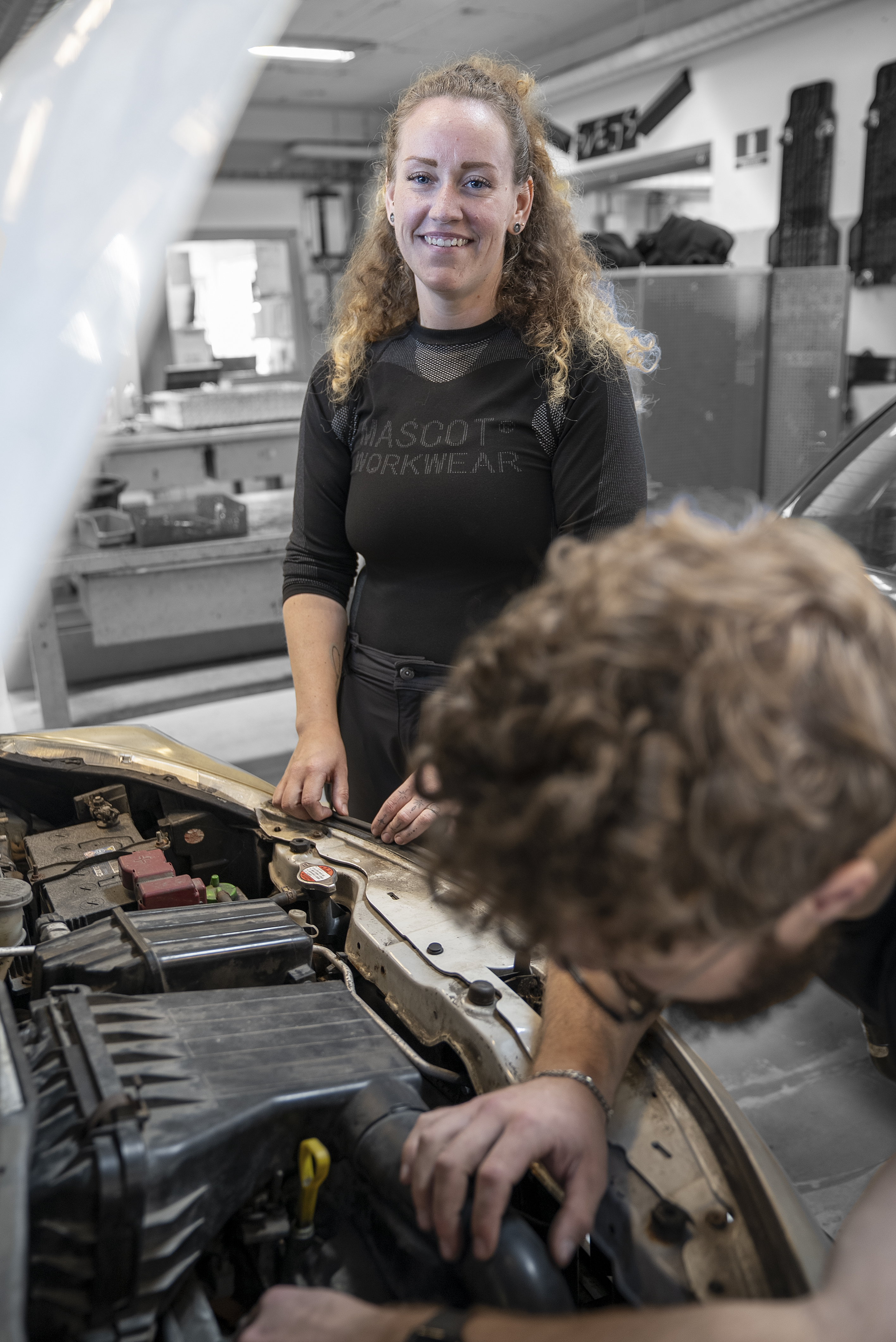 I værkstedet på uddannelsen til lastvognsmekaniker