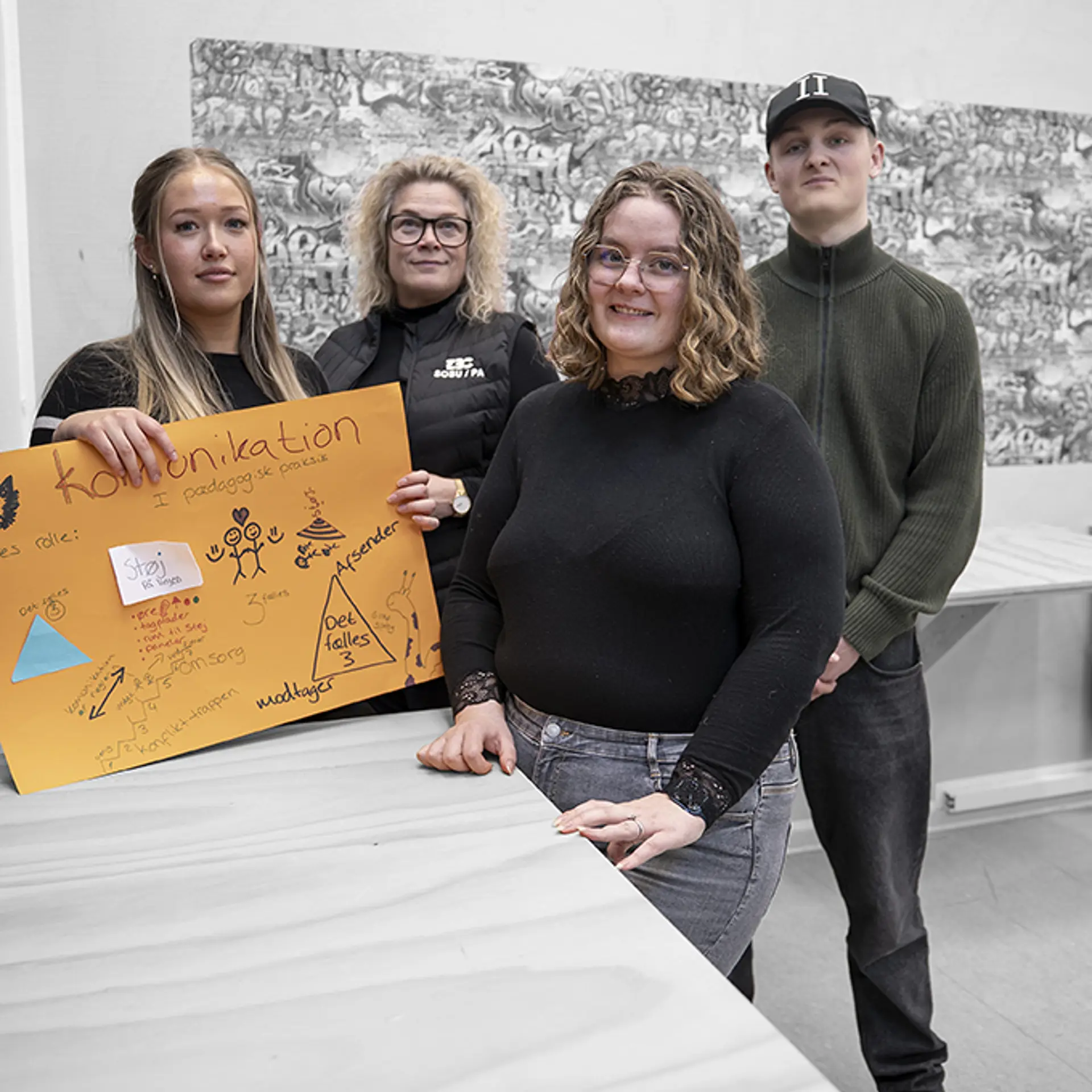 Elever fra uddannelsen til pædagogisk assistent samarbejder om projekt