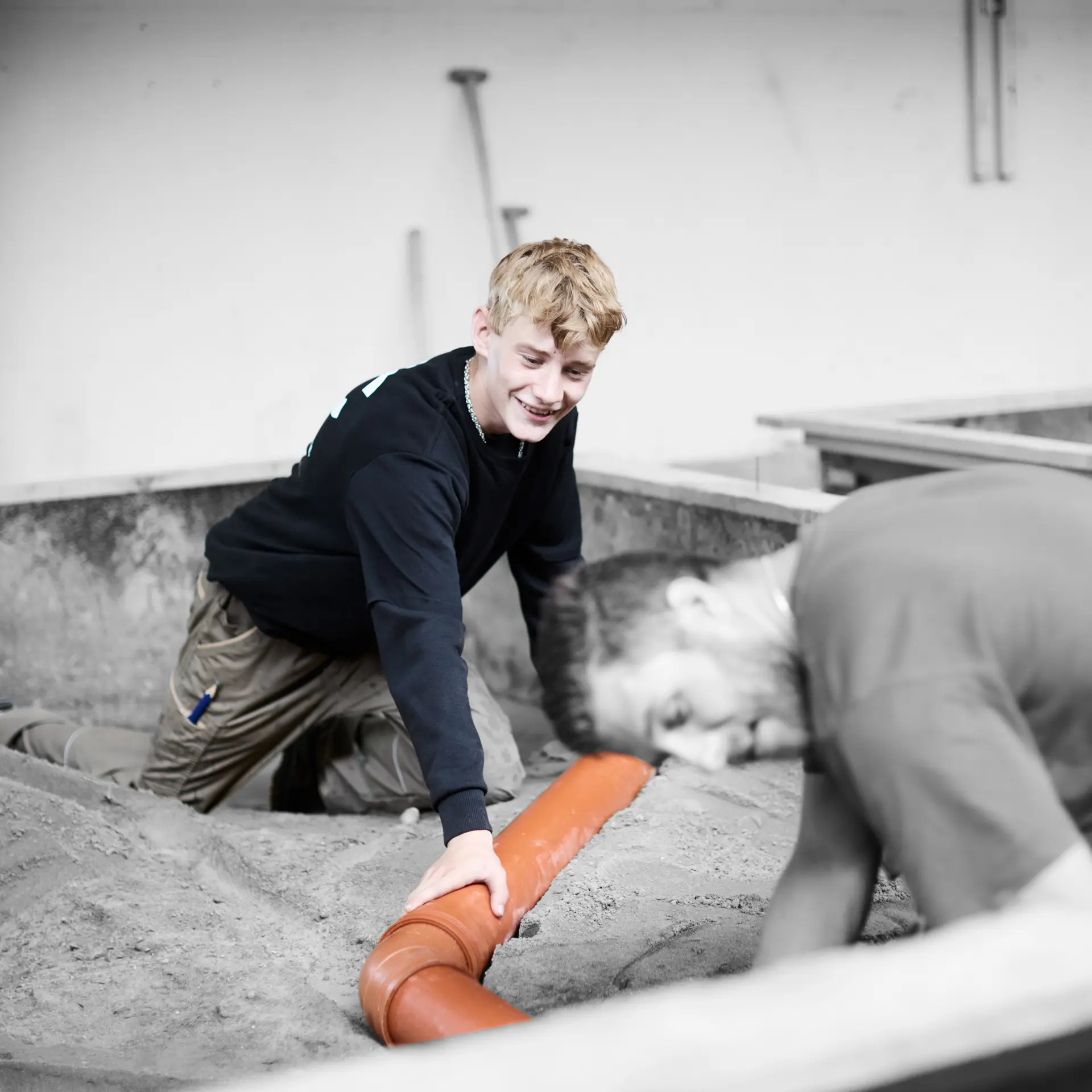 Struktører ligger rør