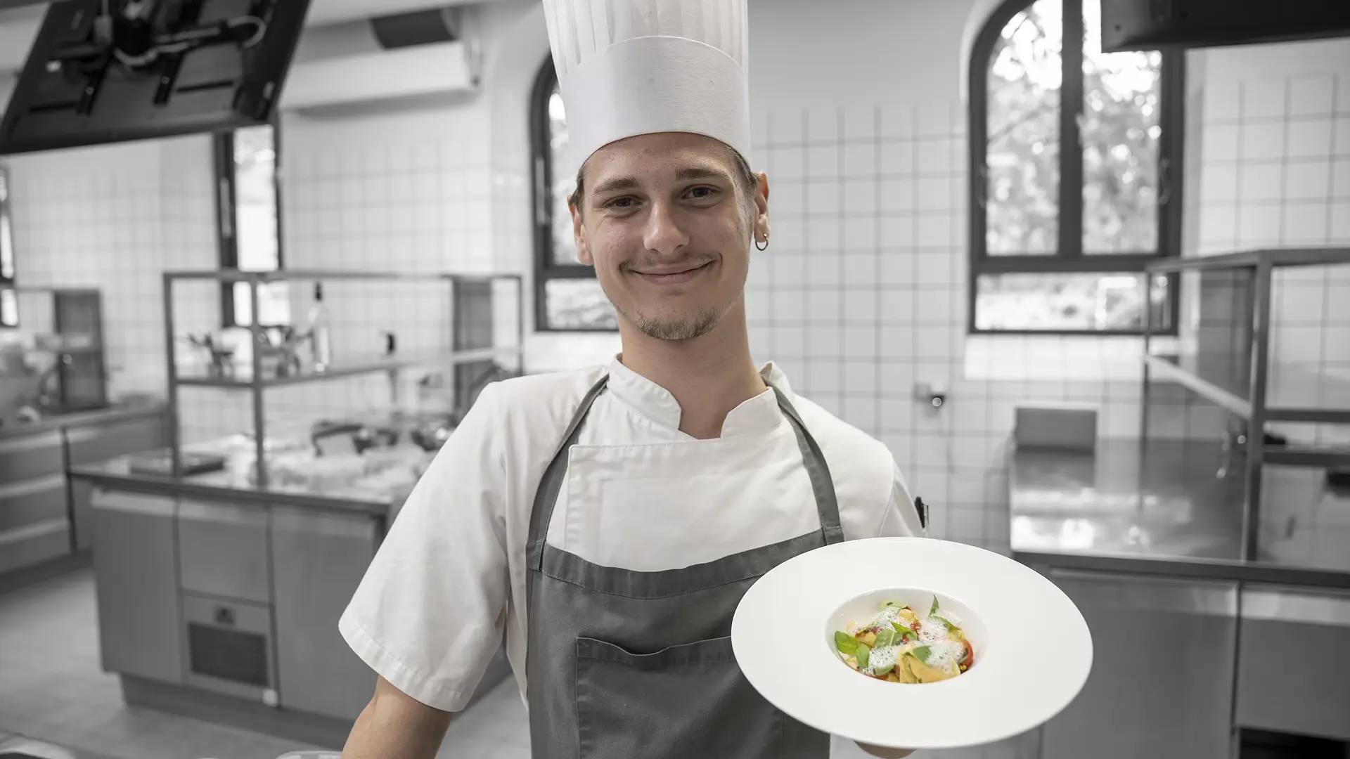 I køkkenet på kokkeuddannelsen